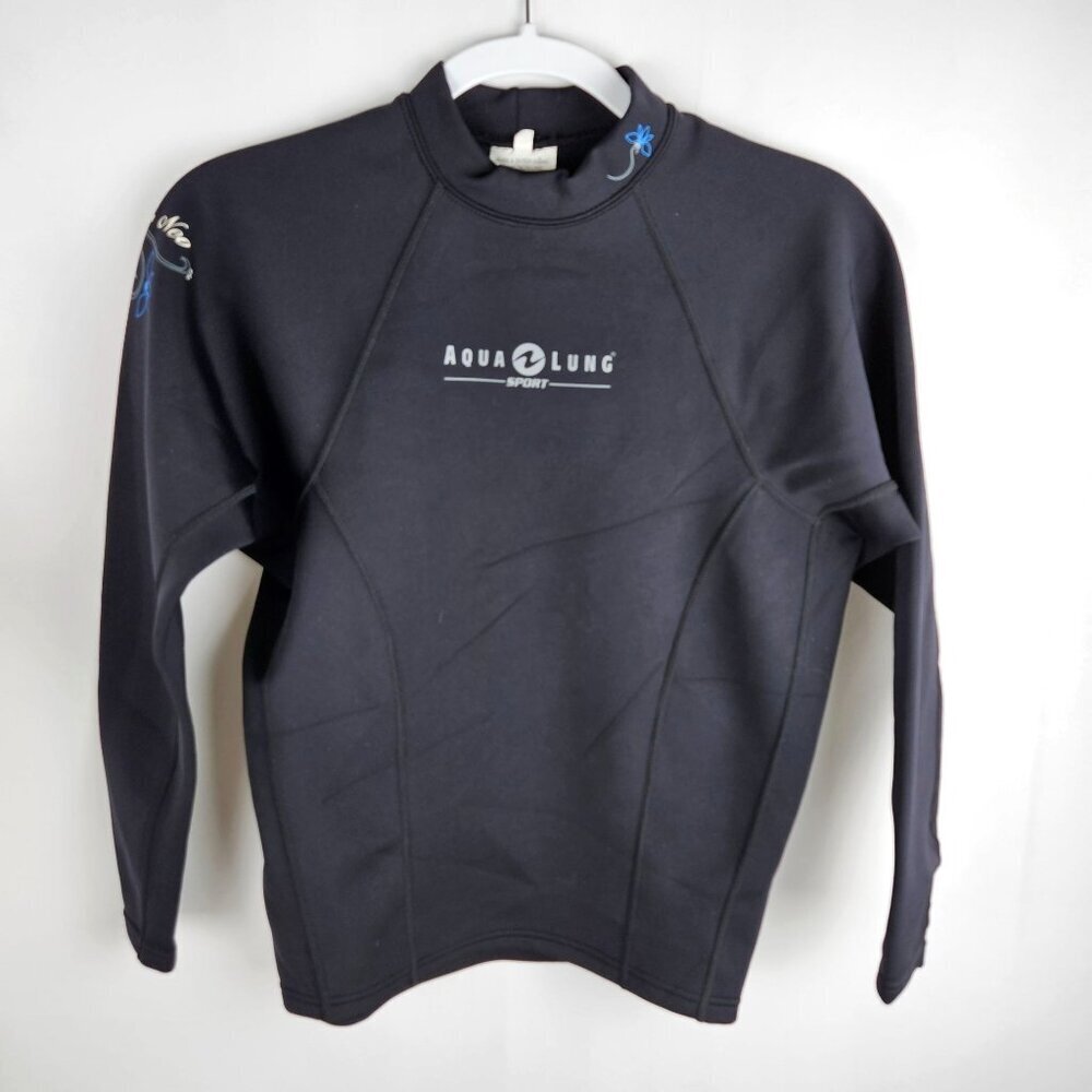Aqua Lung Sport Neoprene Womens Rash Guard Top Small Black Wetsuit‎ Diving
